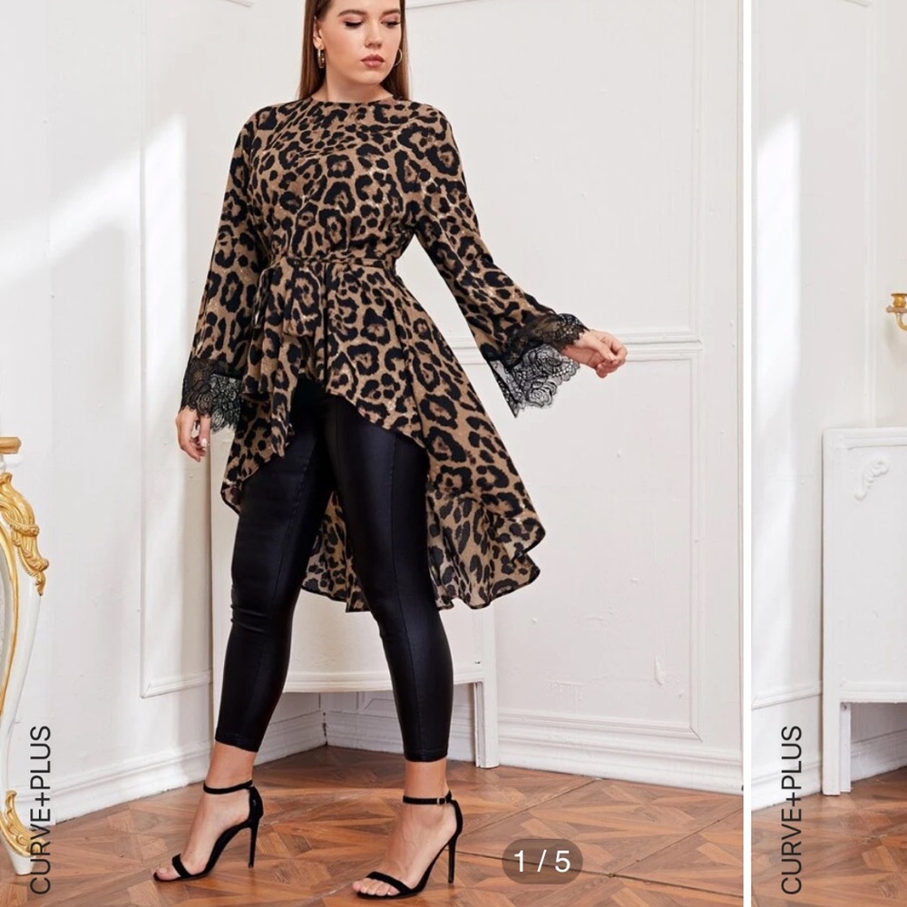Shein Cheetah High Low top.